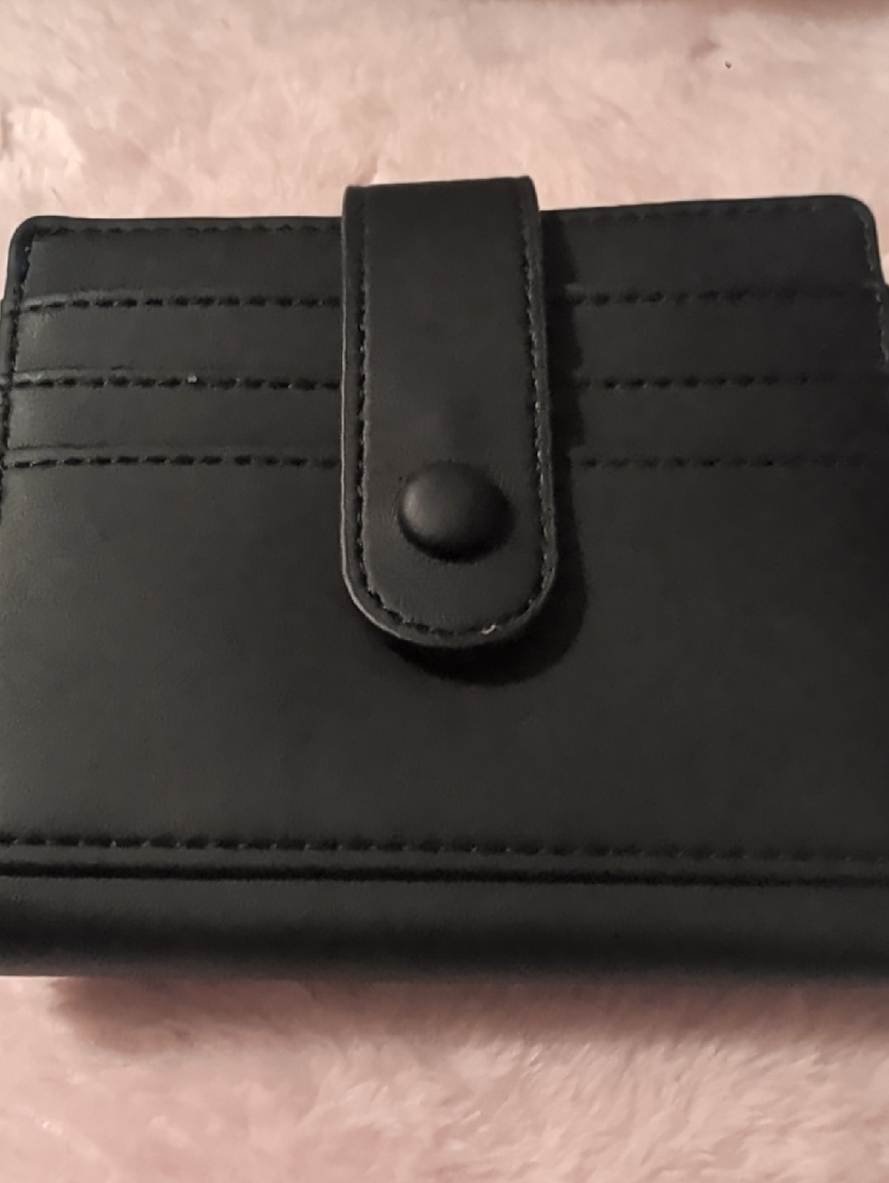 Compact Black Snap Wallet